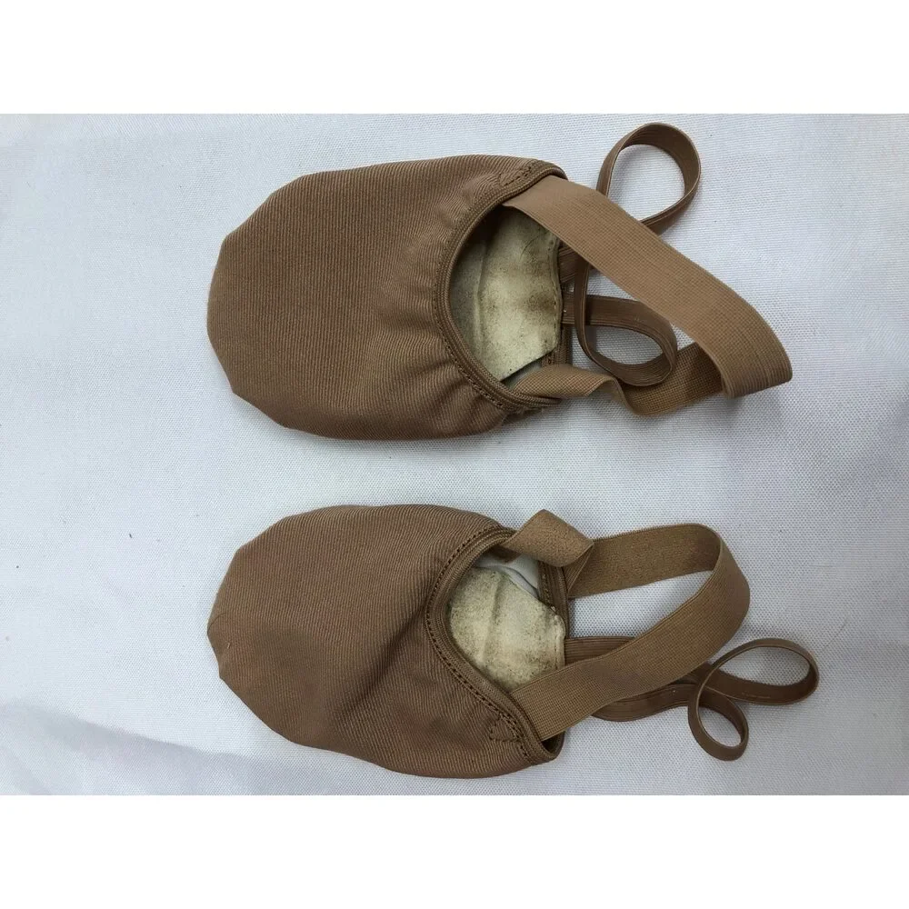 Pre-Owned Dance Contemporary Shoes Small Dark Tan DanzNMotion Turner Stretch Ca